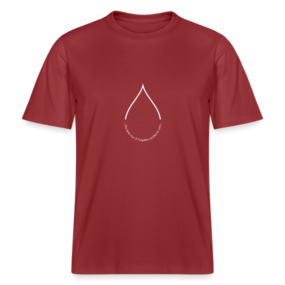 Nur 3 Trōpfen v2 - RELAXED FIT Unisex Organic T-Shirt - Erdrot