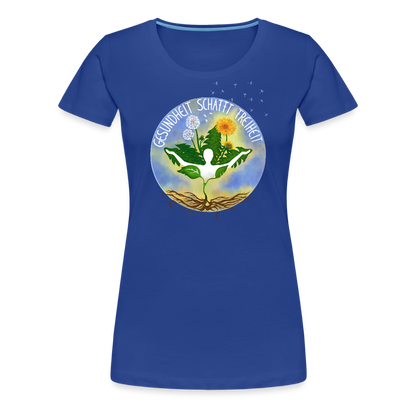 Gesundheit schafft Freiheit (Natürlich) / 100% Bio Frauen Premium T-Shirt (weiß) - Königsblau
