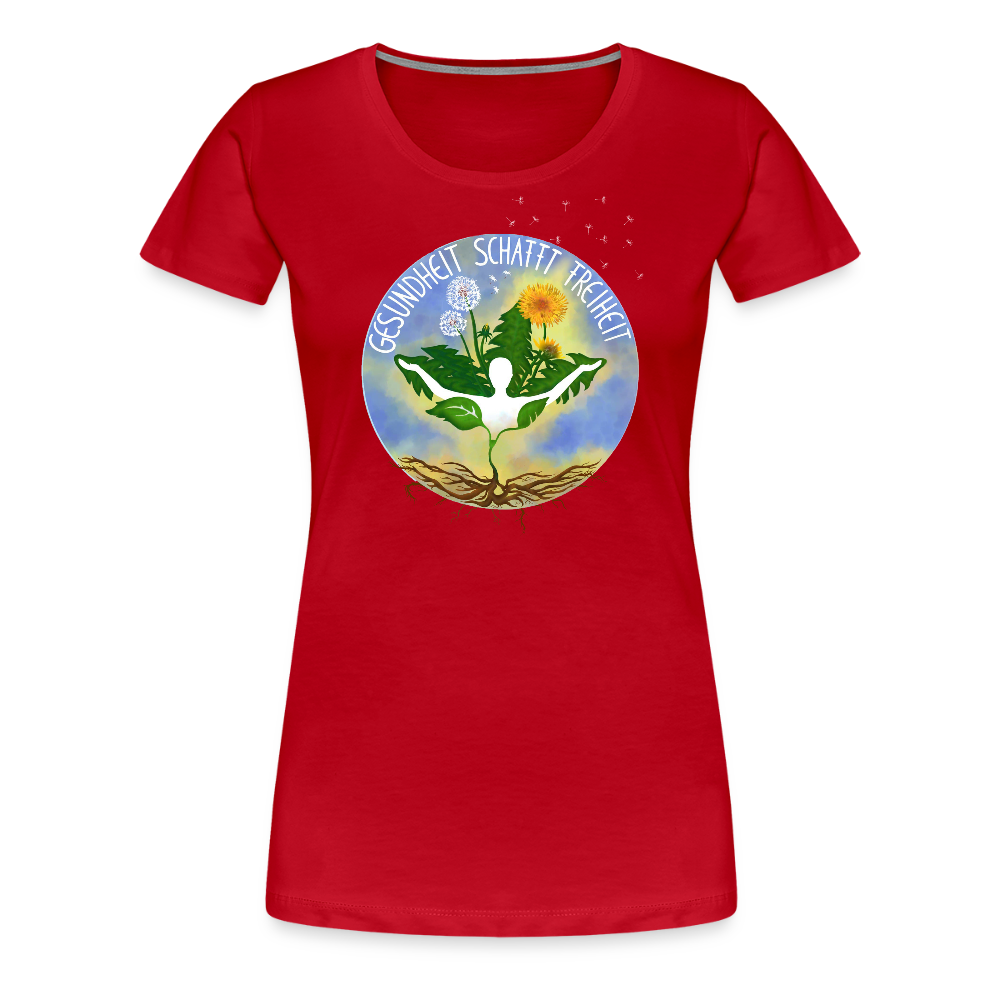 Gesundheit schafft Freiheit (1) / 100% Bio Frauen Premium T-Shirt (weiß) - Rot