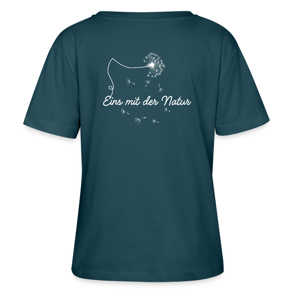 Gesundheit schafft Freiheit (Eins mit der Natur) / 100% Bio Frauen T-Shirt Relaxed Rundhals - Dunkles Petrol
