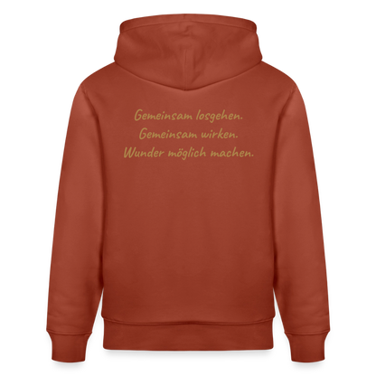 Die Eule / Gemeinsam losgehen - 100% BIO Unisex Bio-Hoodie CRUISER - Terrakotta