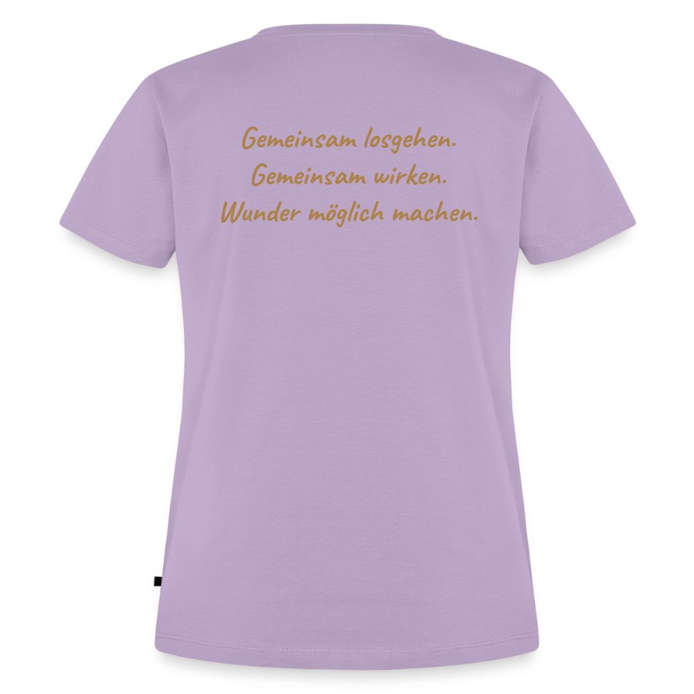 Die Eule / Gemeinsam losgehen - 100% BIO Frauen Premium T-Shirt - Lavendel