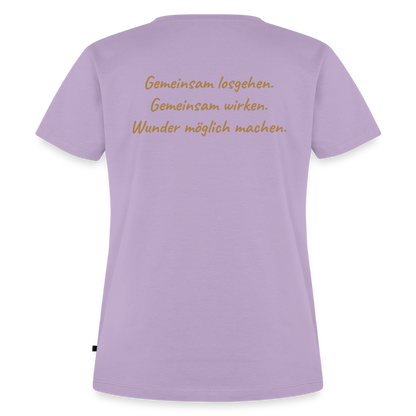 Die Eule / Gemeinsam losgehen - 100% BIO Frauen Premium T-Shirt - Lavendel