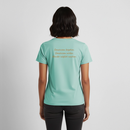 Die Eule / Gemeinsam losgehen - 100% BIO Frauen Premium T-Shirt - Mint 