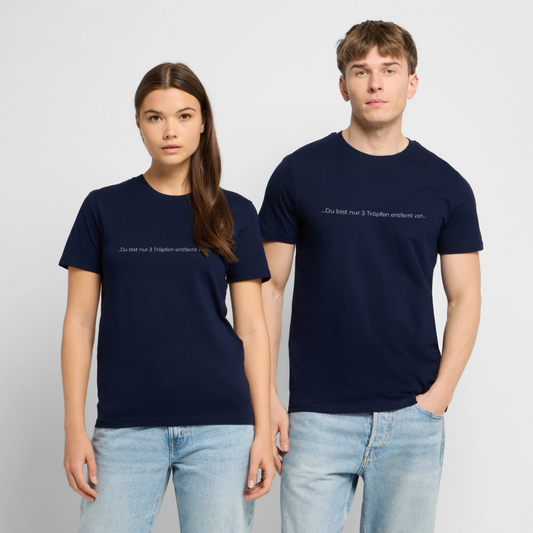 Nur 3 Trōpfen entfernt - Unisex Bio-T-Shirt - Navy