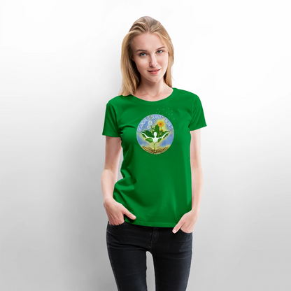 Gesundheit schafft Freiheit (Eins mit der Natur) / 100% Bio Frauen Premium T-Shirt (weiß) - Grün