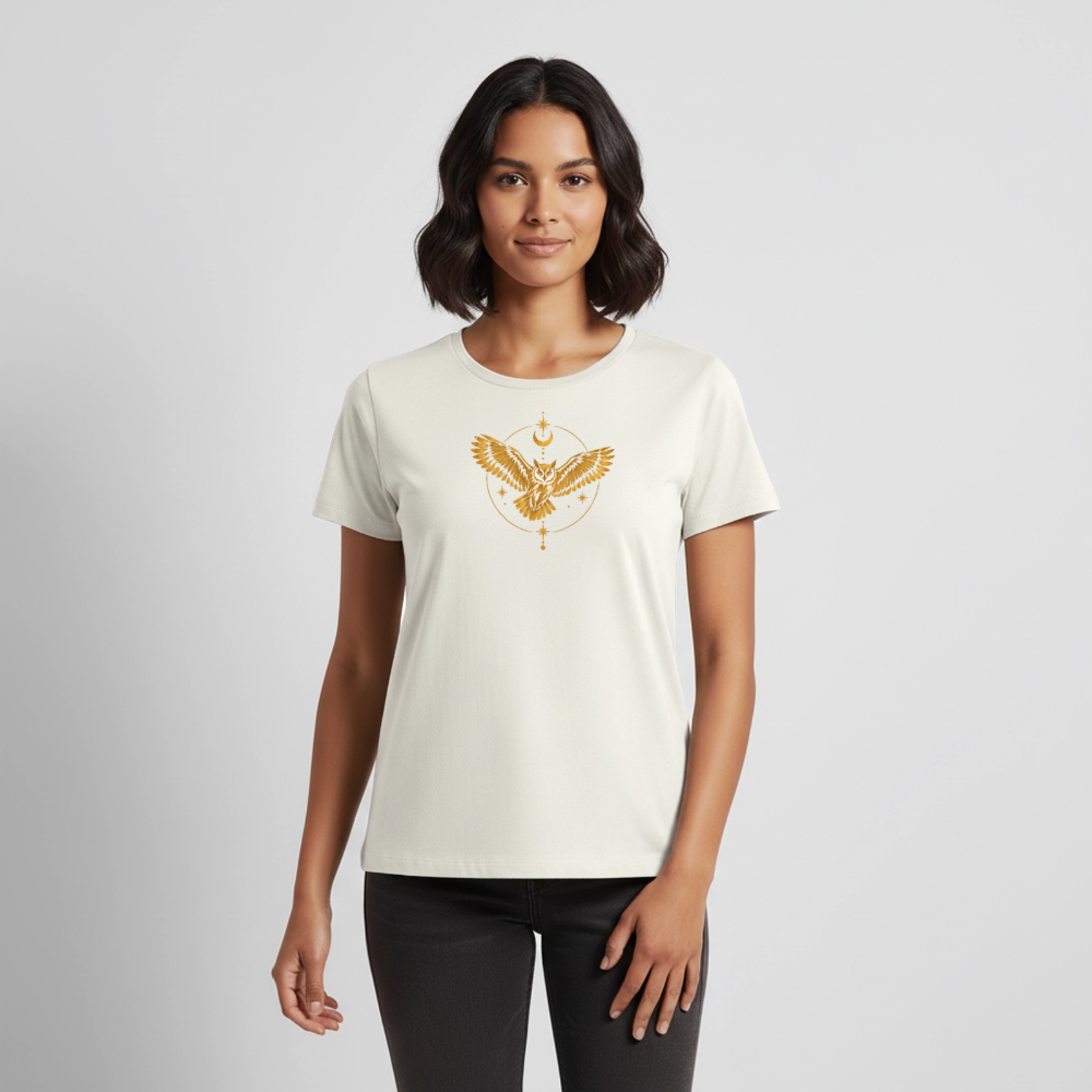 Die Eule / Gemeinsam losgehen - 100% BIO Frauen Premium T-Shirt - Naturweiß