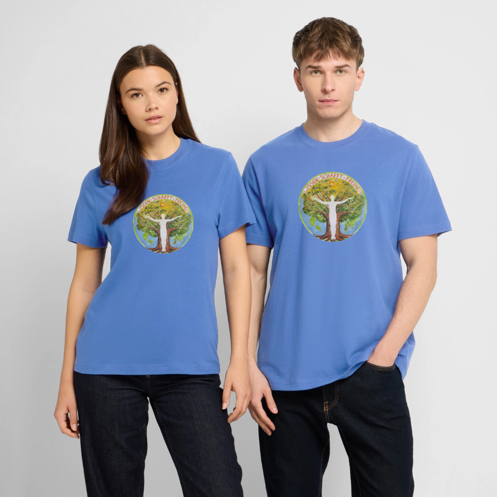 Wissen schafft Freiheit (Natürlich) / 100% Bio T-Shirt Herren - Achtsames Blau