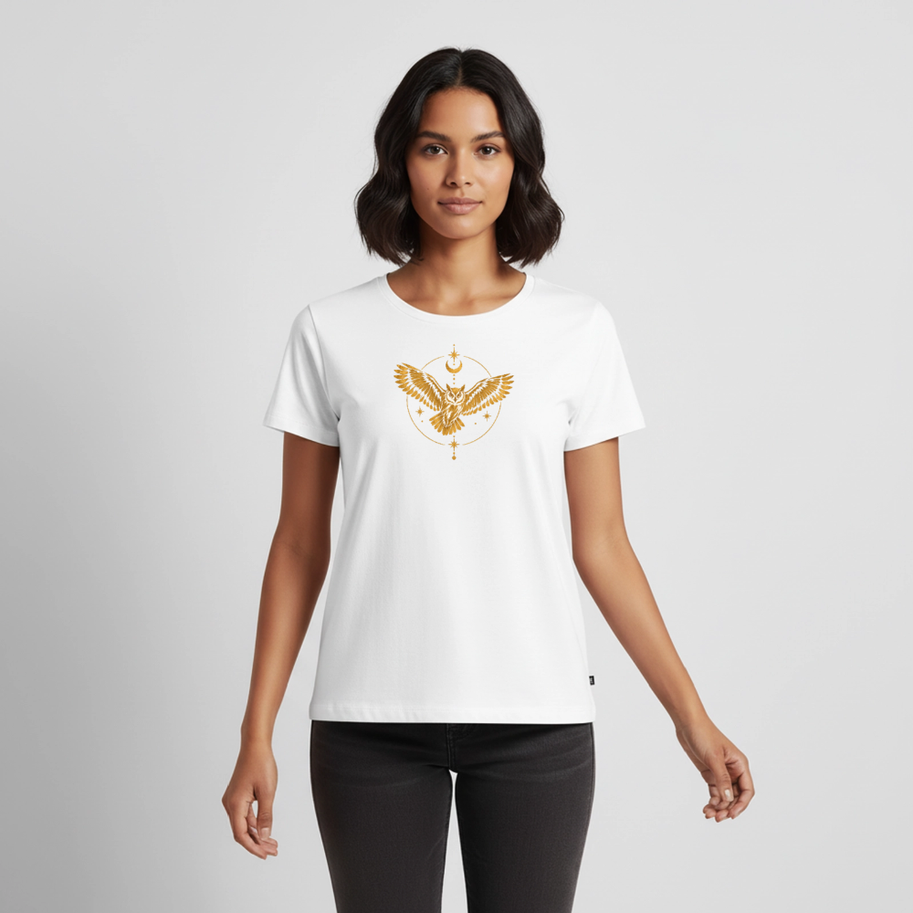 Die Eule / Gemeinsam losgehen - 100% BIO Frauen Premium T-Shirt - Weiß