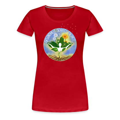 Gesundheit schafft Freiheit (FREI) / 100% Bio Frauen Premium T-Shirt (weiß) - Rot