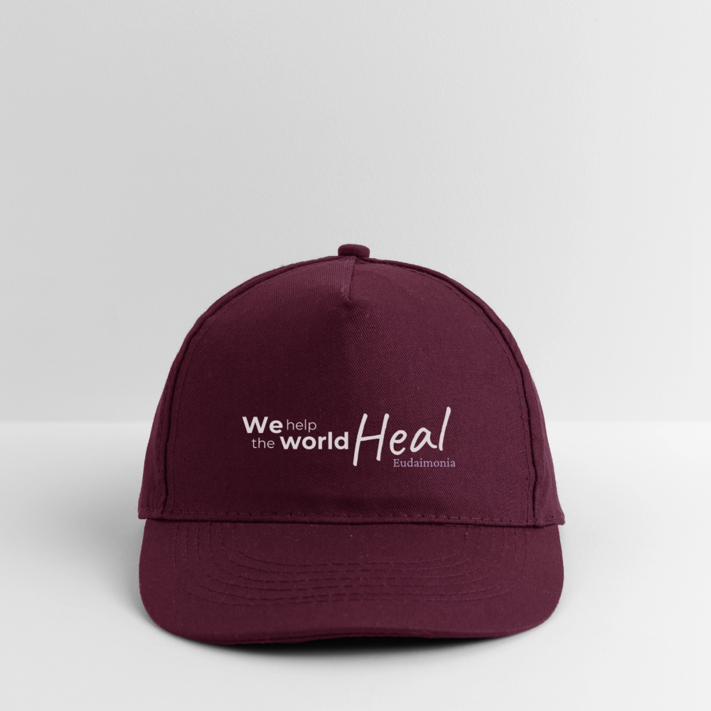 We help the world Heal - 100%Bio Baseballkappe - Burgunderrot