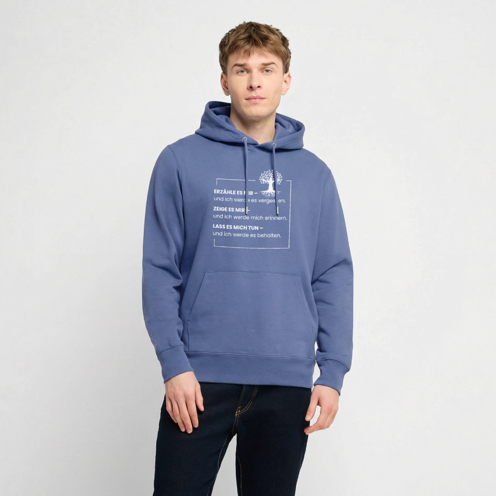 Wissen schafft Freiheit (Erzähle es mir) / Unisex Bio-Hoodie - Blau