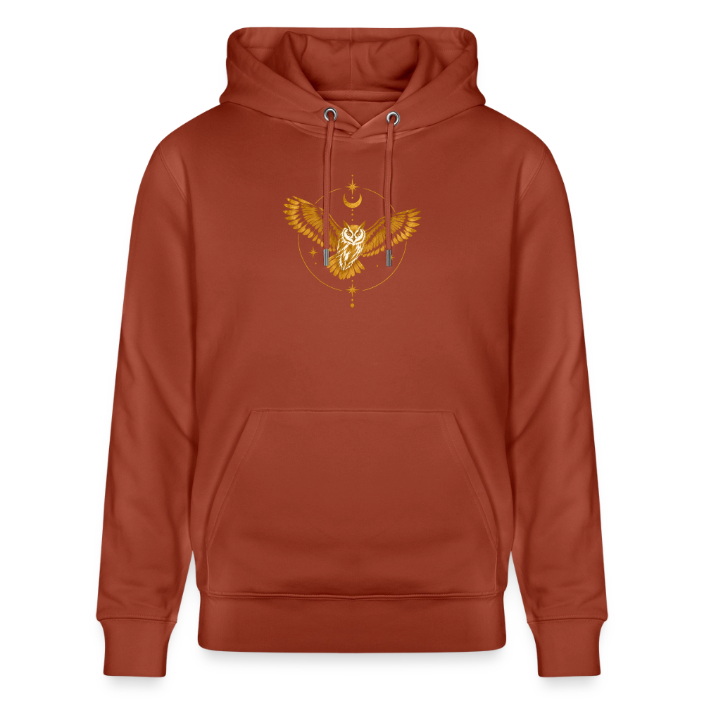 Die Eule / Gemeinsam losgehen - 100% BIO Unisex Bio-Hoodie CRUISER - Terrakotta