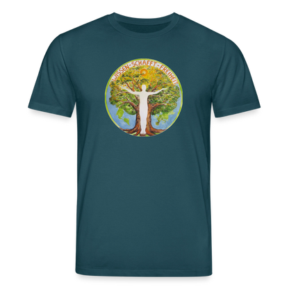 Wissen schafft Freiheit (Natürlich) / 100% Bio T-Shirt Herren - Dunkles Petrol