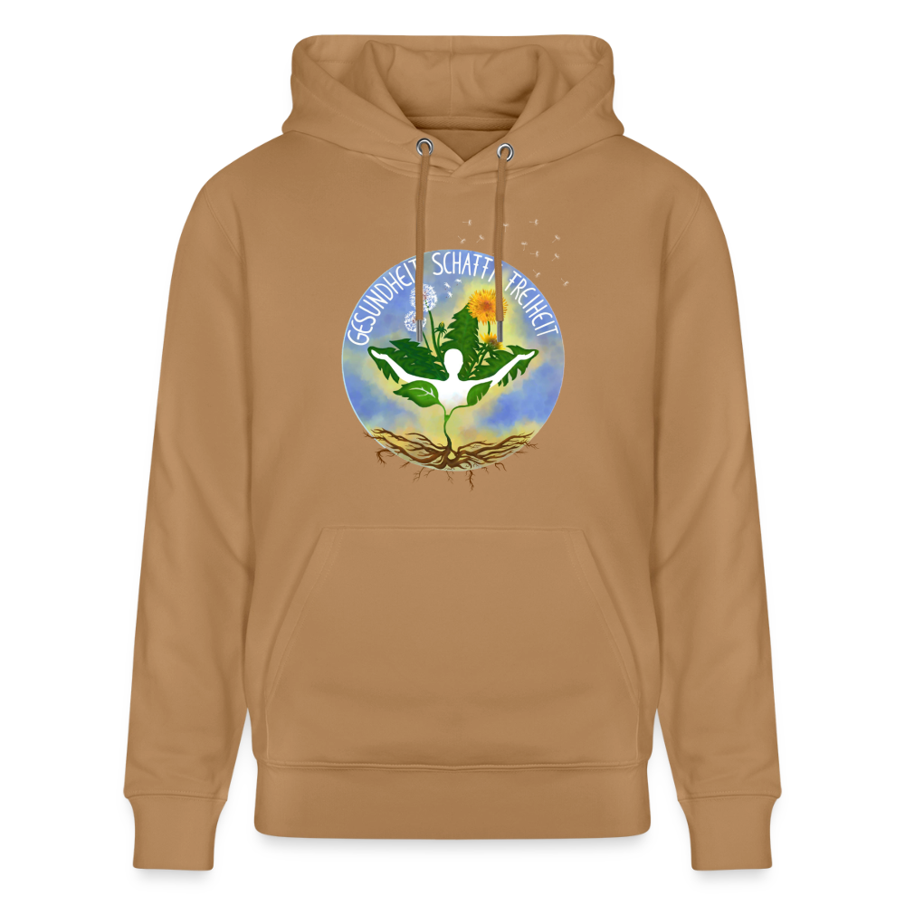 Gesundheit schafft Freiheit (FREI) / 100% Bio Unisex-Kapuzenpullover - Karamell 