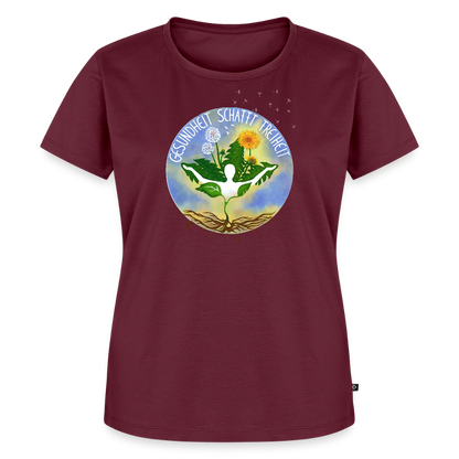 Gesundheit schafft Freiheit (1) / 100% Bio Frauen Premium T-Shirt (weiß) - Burgunderrot