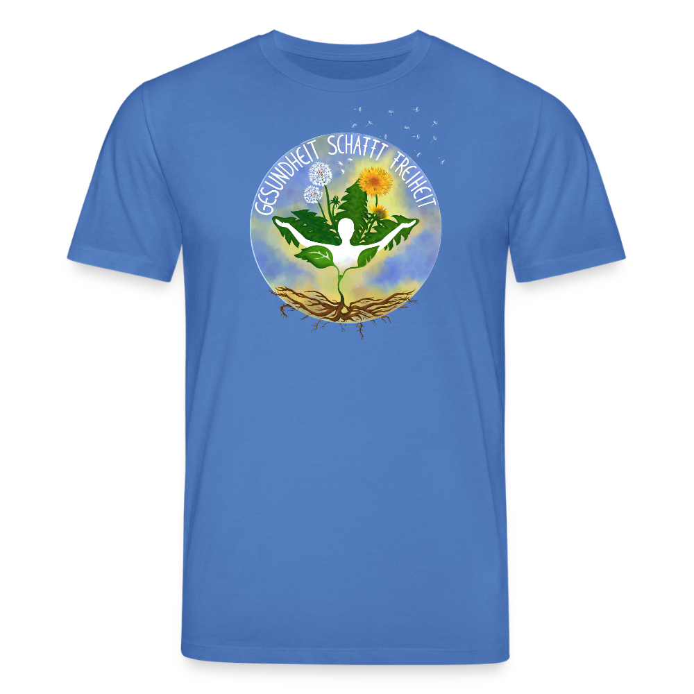 Gesundheit schafft Freiheit (FREI) / 100% Bio T-Shirt Herren - Achtsames Blau