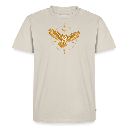 Die Eule / Gemeinsam losgehen - 100% BIO Männer Premium T-Shirt - Beige
