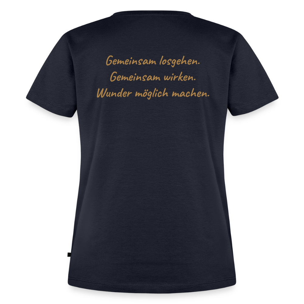 Die Eule / Gemeinsam losgehen - 100% BIO Frauen Premium T-Shirt - Navy