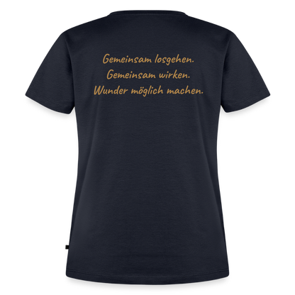 Die Eule / Gemeinsam losgehen - 100% BIO Frauen Premium T-Shirt - Navy