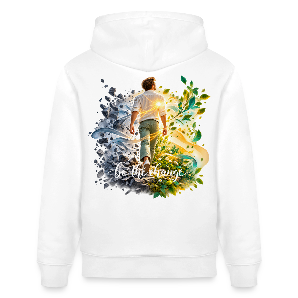 be the change /male - 100% Bio-Hoodie Unisex CRUISER - Weiß