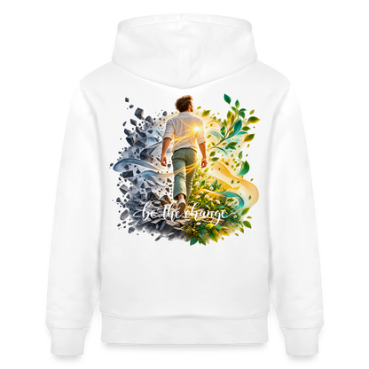 be the change /male - 100% Bio-Hoodie Unisex CRUISER - Weiß