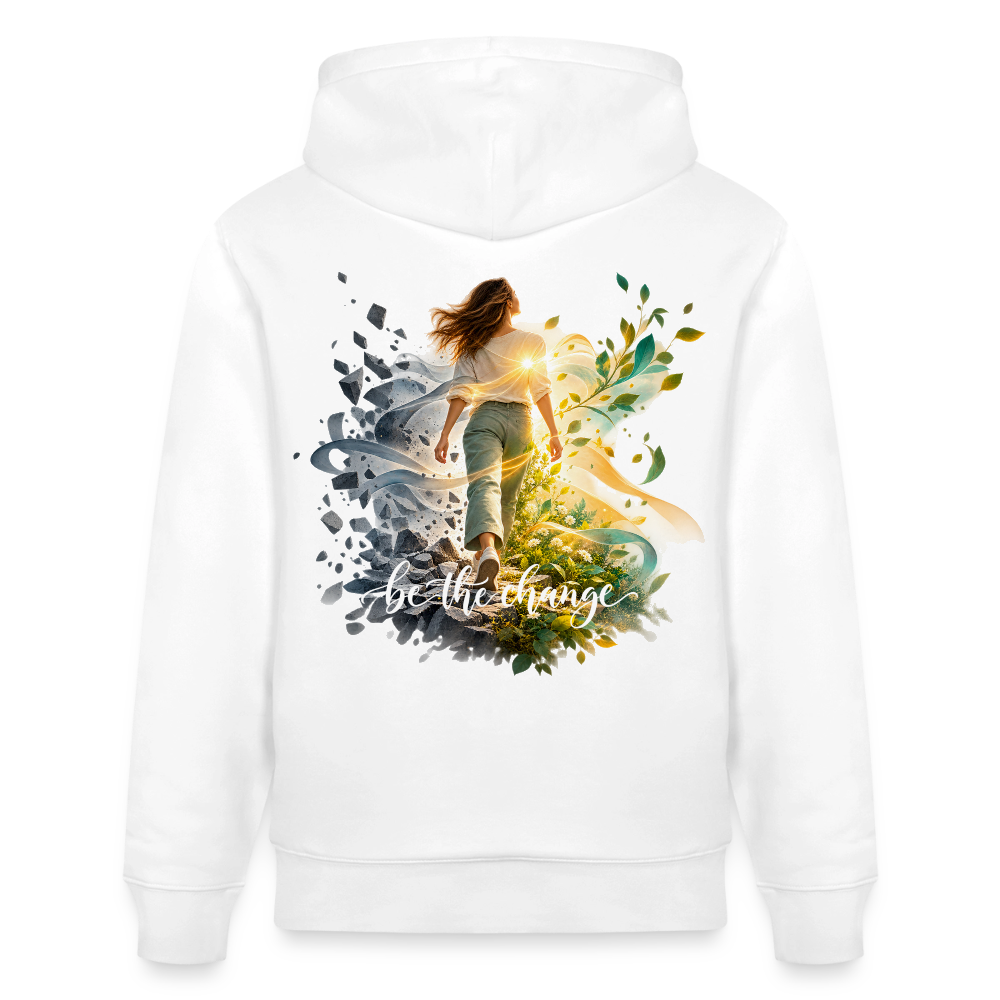 be the change /female - 100% Bio-Hoodie Unisex CRUISER - Weiß
