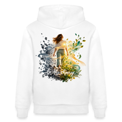be the change /female - 100% Bio-Hoodie Unisex CRUISER - Weiß