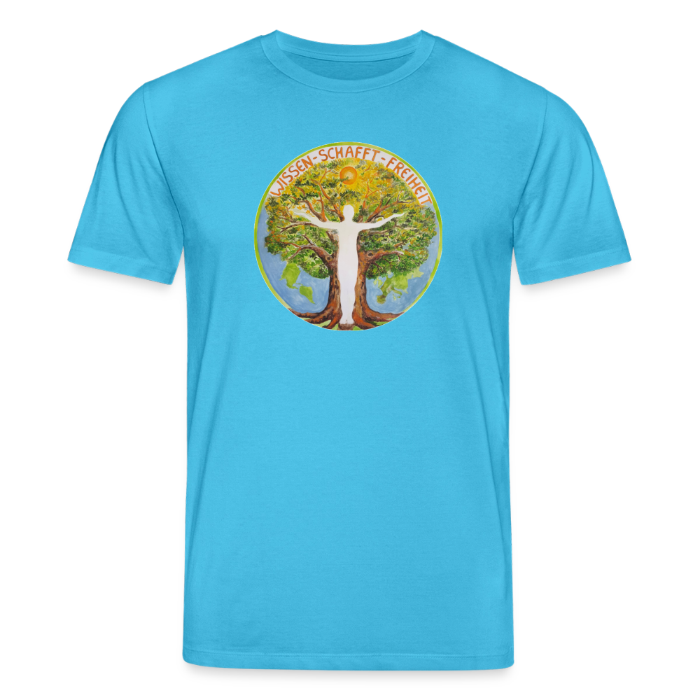 Wissen schafft Freiheit (Natürlich) / 100% Bio T-Shirt Herren - Aquablau
