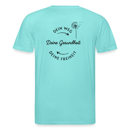 Gesundheit schafft Freiheit (3) / 100% Bio T-Shirt Herren (weiß) - Poolblau