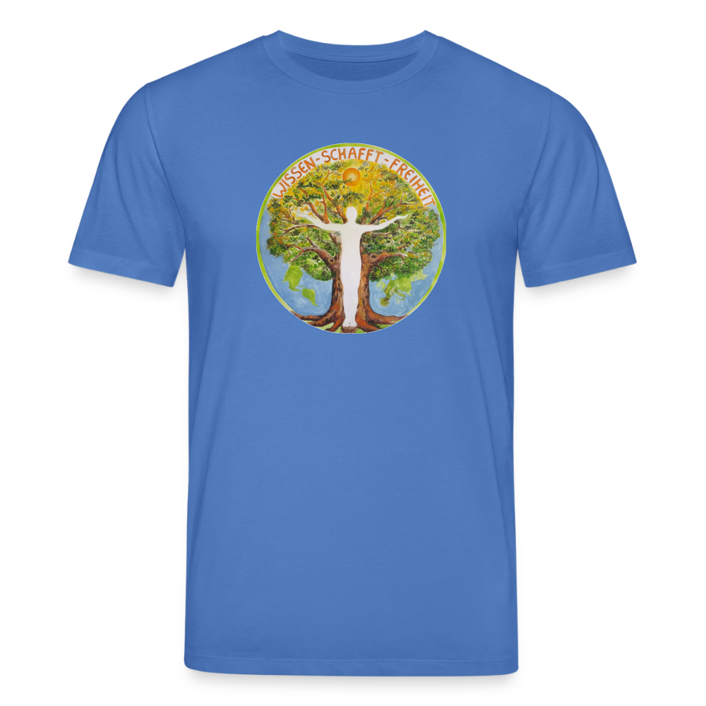 Wissen schafft Freiheit (Natürlich) / 100% Bio T-Shirt Herren - Achtsames Blau