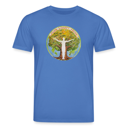 Wissen schafft Freiheit (Natürlich) / 100% Bio T-Shirt Herren - Achtsames Blau