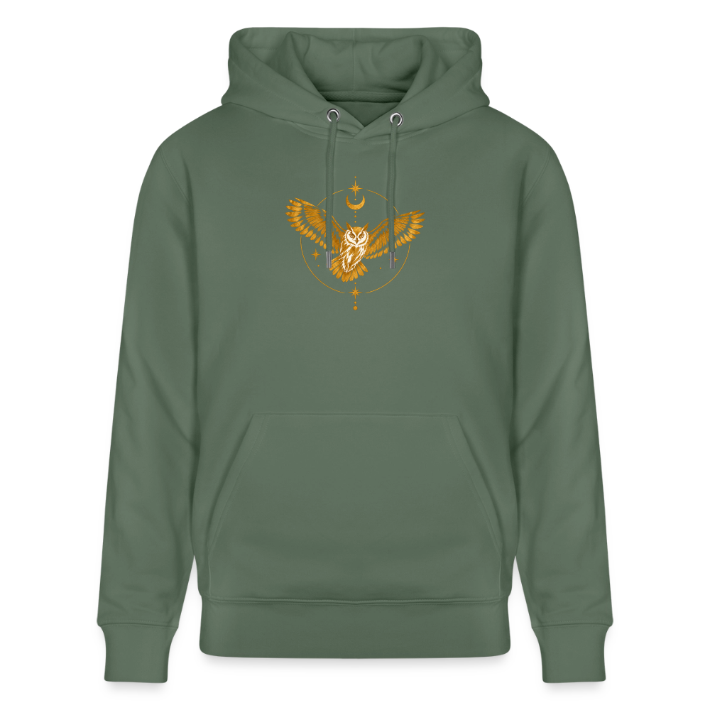 Die Eule / Gemeinsam losgehen - 100% BIO Unisex Bio-Hoodie CRUISER - Tanngrün