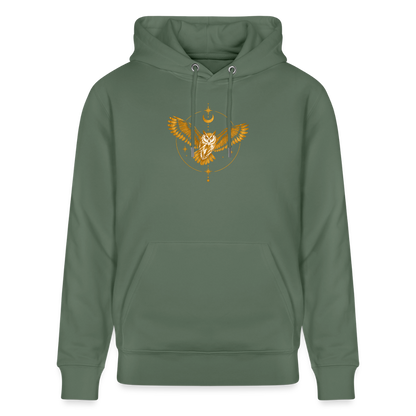Die Eule / Gemeinsam losgehen - 100% BIO Unisex Bio-Hoodie CRUISER - Tanngrün