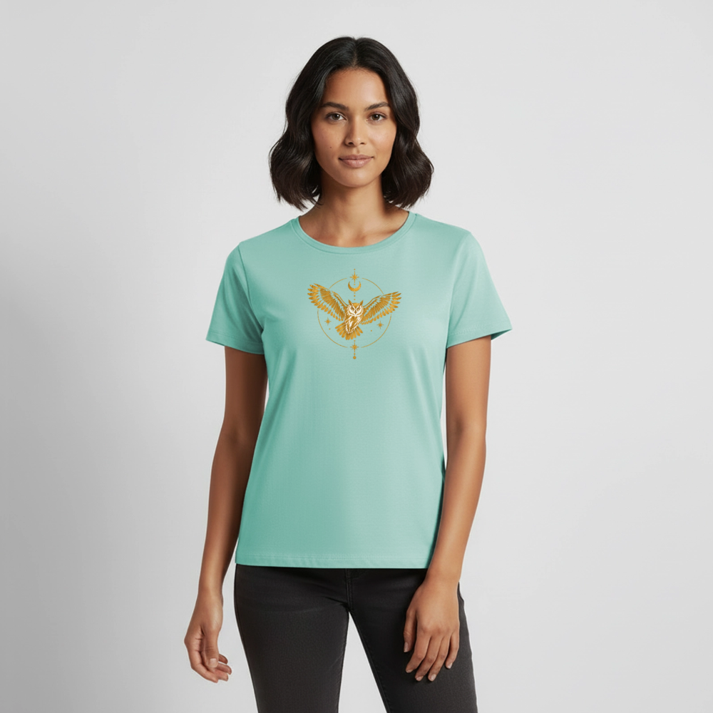 Die Eule / Gemeinsam losgehen - 100% BIO Frauen Premium T-Shirt - Mint 