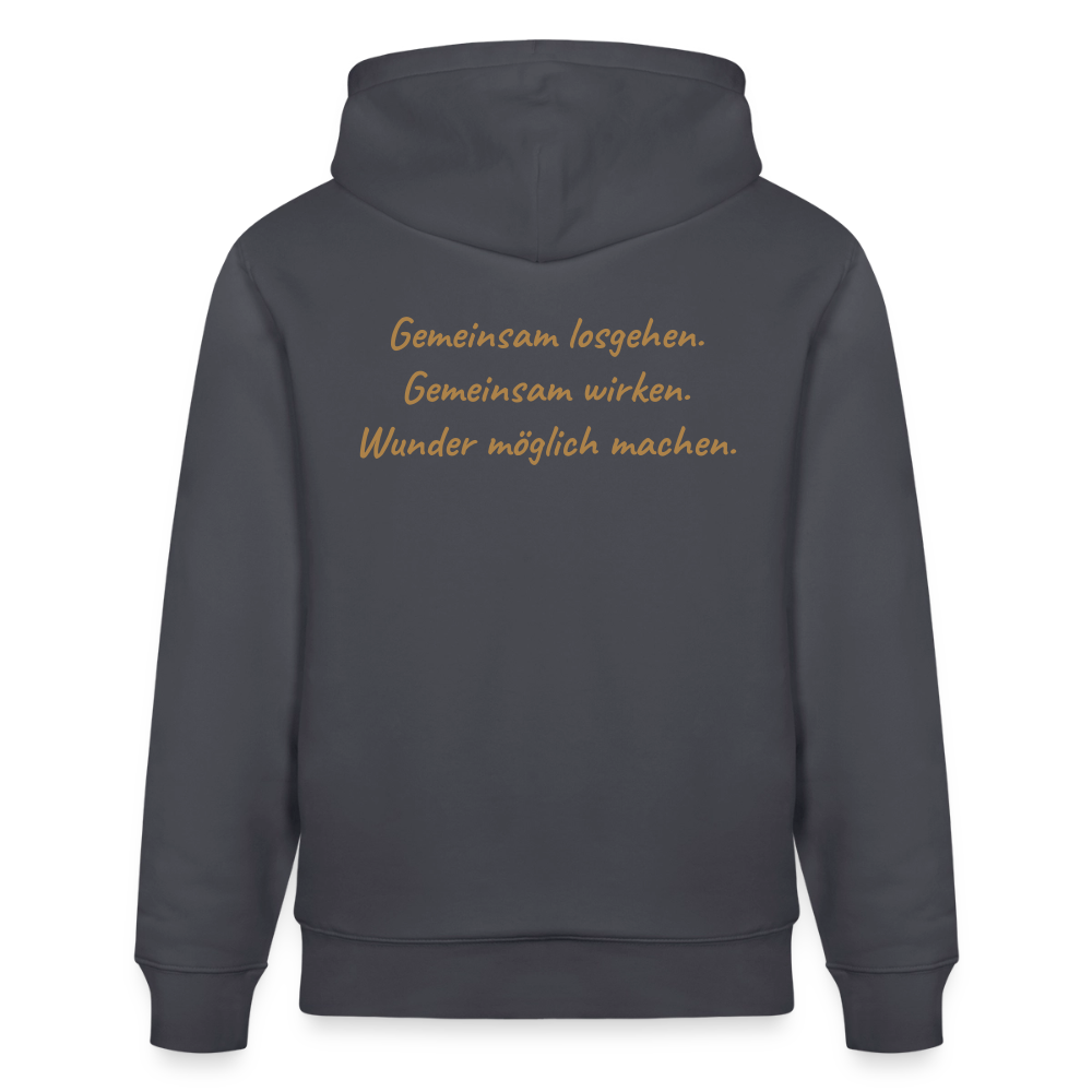 Die Eule / Gemeinsam losgehen - 100% BIO Unisex Bio-Hoodie CRUISER - Indigoblau