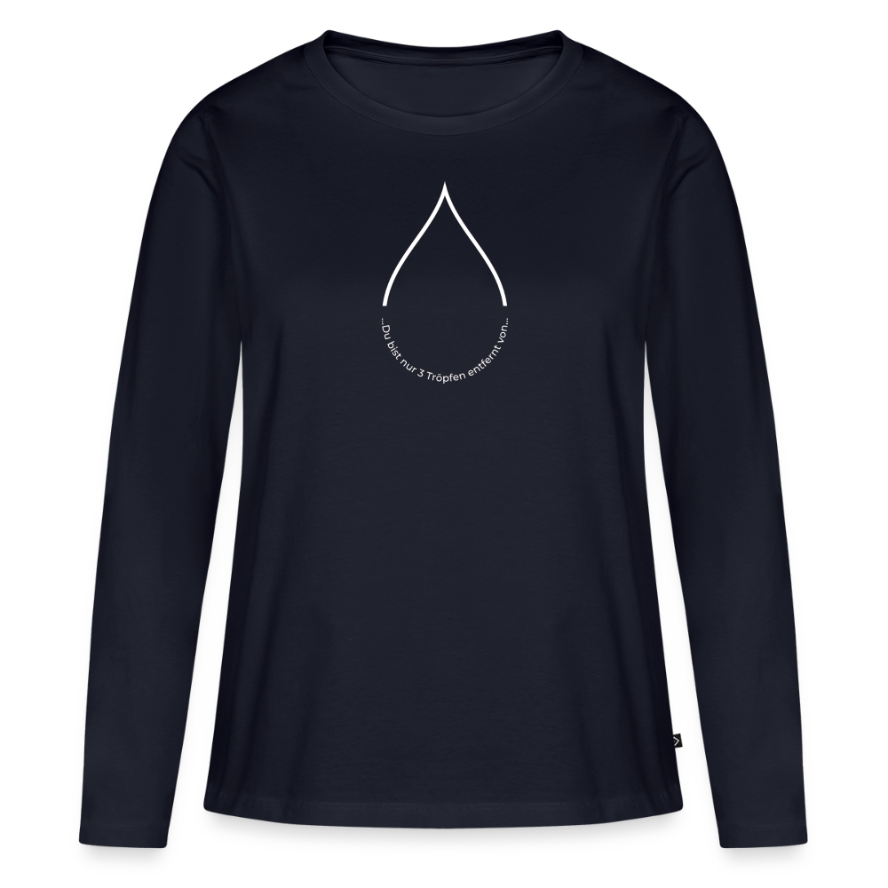 Nur 3 Trōpfen v2 - Frauen Premium Langarmshirt - Navy
