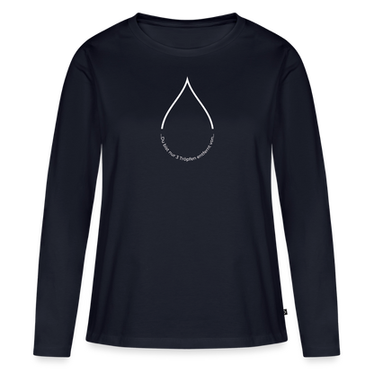 Nur 3 Trōpfen v2 - Frauen Premium Langarmshirt - Navy