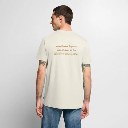Die Eule / Gemeinsam losgehen - 100% BIO Männer Premium T-Shirt - Naturweiß