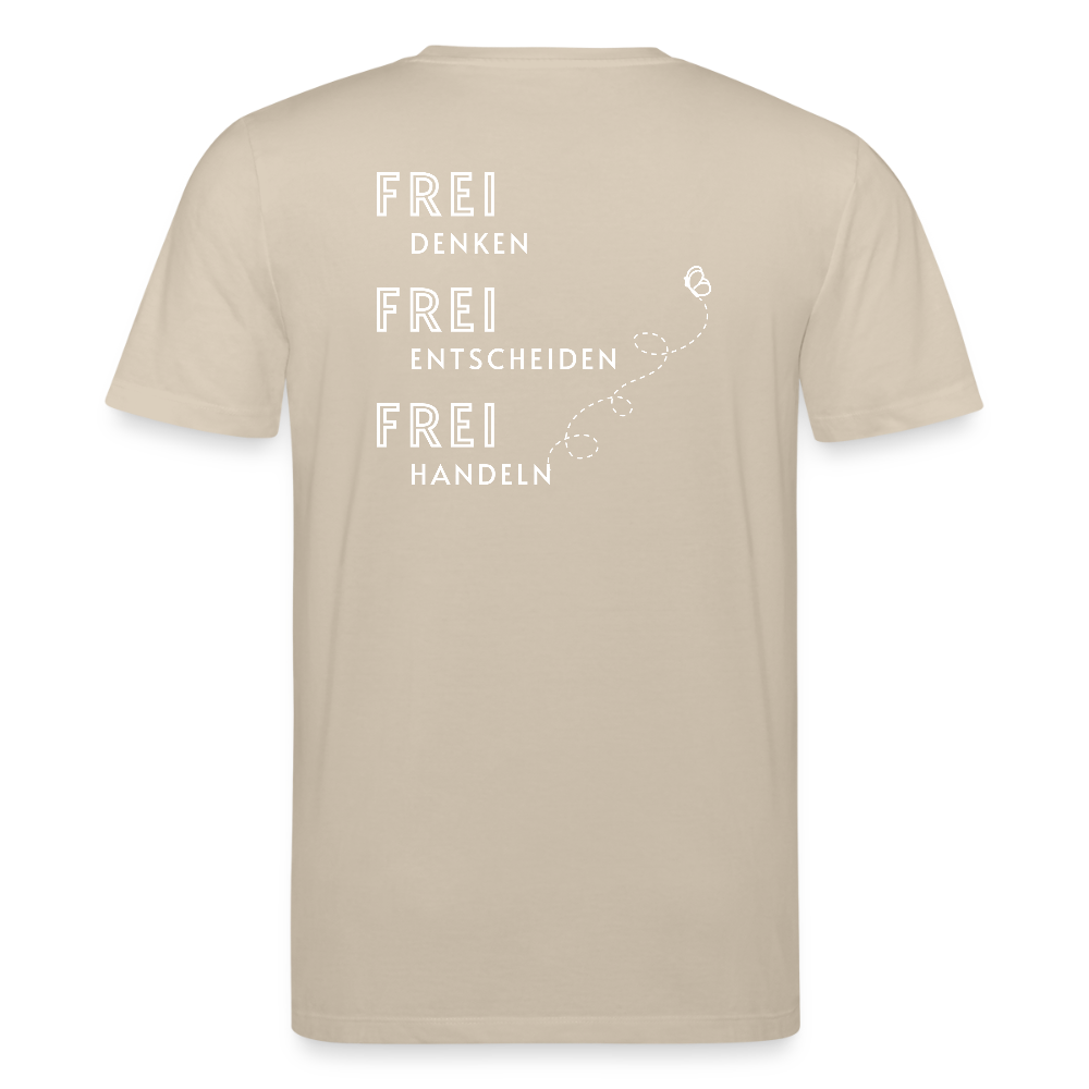 Gesundheit schafft Freiheit (FREI) / 100% Bio T-Shirt Herren - Beige