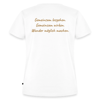 Die Eule / Gemeinsam losgehen - 100% BIO Frauen Premium T-Shirt - Weiß