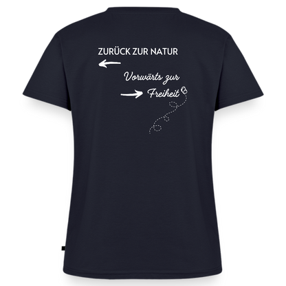 Gesundheit schafft Freiheit (Zurück zur Natur) / 100% Bio Frauen Bio-T-Shirt mit V-Ausschnitt - Navy