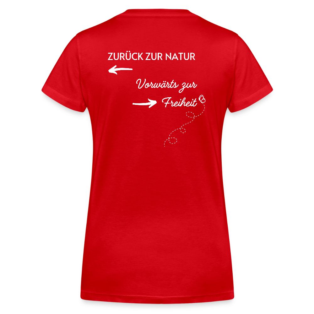 Gesundheit schafft Freiheit (Zurück zur Natur) / 100% Bio Frauen Bio-T-Shirt mit V-Ausschnitt - Rot