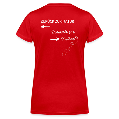 Gesundheit schafft Freiheit (Zurück zur Natur) / 100% Bio Frauen Bio-T-Shirt mit V-Ausschnitt - Rot