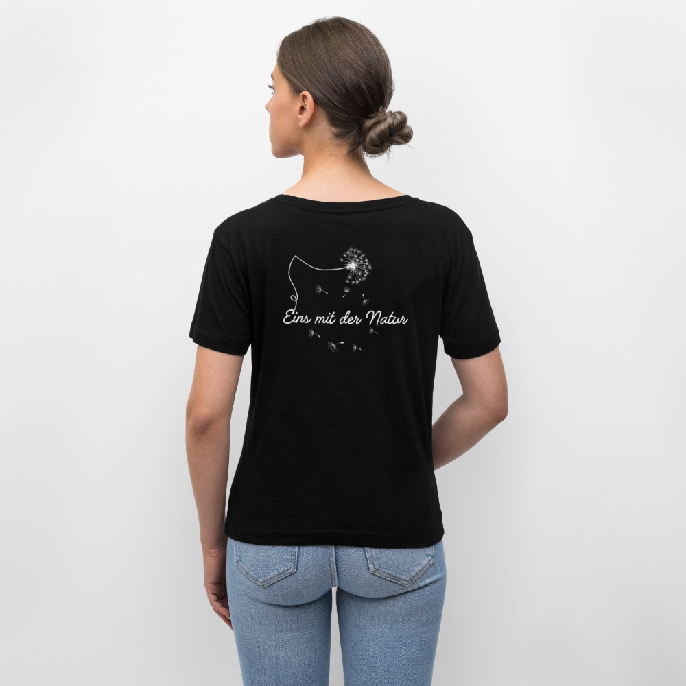 Gesundheit schafft Freiheit (Eins mit der Natur) / 100% Bio Frauen T-Shirt Relaxed Rundhals - Schwarz