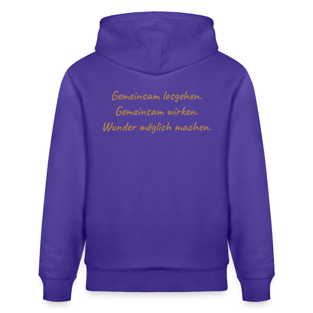 Die Eule / Gemeinsam losgehen - 100% BIO Unisex Bio-Hoodie CRUISER - Purple Love 