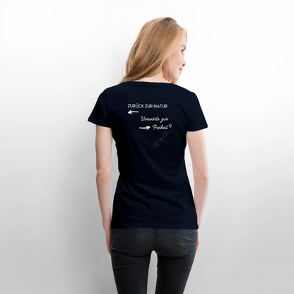 Gesundheit schafft Freiheit (Zurück zur Natur) / 100% Bio Frauen Premium T-Shirt (weiß) - Navy