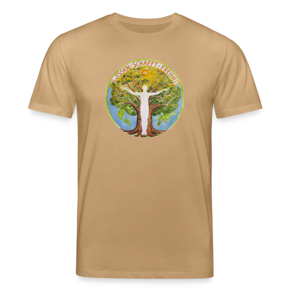 Wissen schafft Freiheit (Natürlich) / 100% Bio T-Shirt Herren - Karamell 