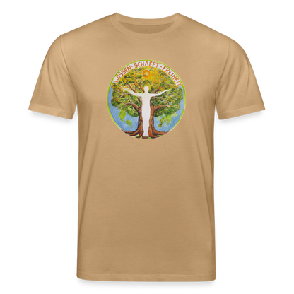 Wissen schafft Freiheit (Natürlich) / 100% Bio T-Shirt Herren - Karamell 