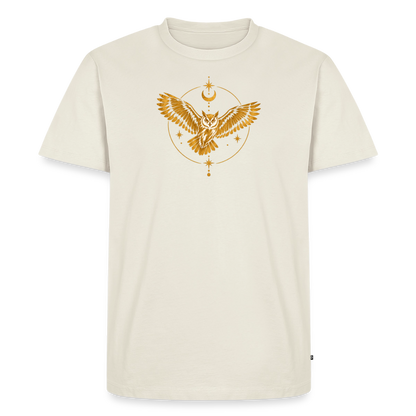 Die Eule / Gemeinsam losgehen - 100% BIO Männer Premium T-Shirt - Naturweiß